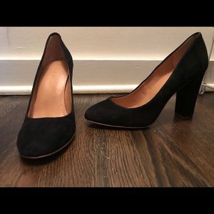 Black suede heels